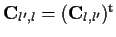 ${\bf C}_{l',l}=({\bf C}_{l,l'})^{\rm t}$